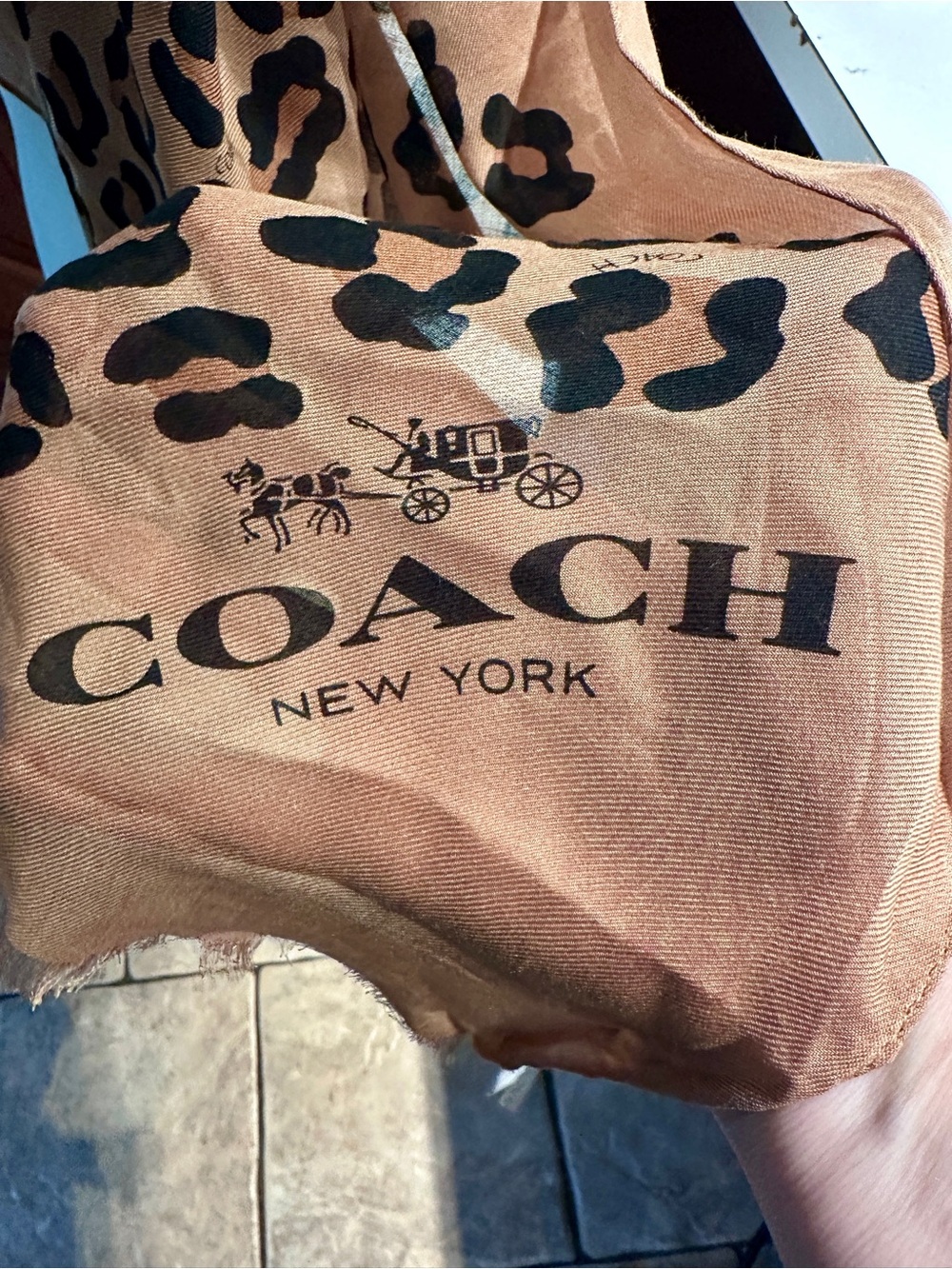 Coach Ocelot Print Wrap Scarf - 50” x 70” - Picture 3 of 8